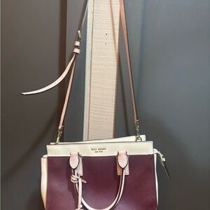 Kate Spade Maroon and Ivory Purse